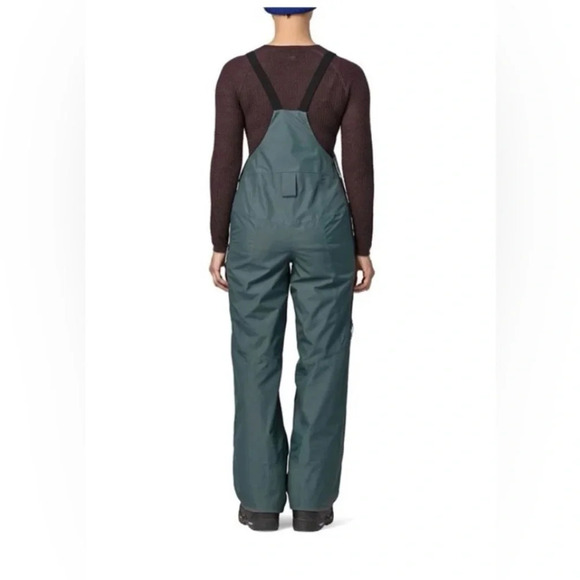 Patagonia Women's L Large Powder Town Ski Bibs Nouveau Green Grey NWT Snow - Picture 13 of 15